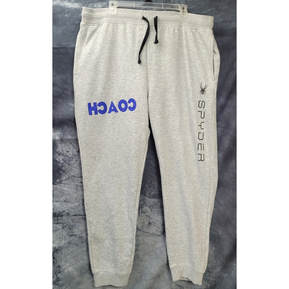 Spyder Coach Sweatpants Mens XXL Gray Joggers Athletic Training Pants Logo